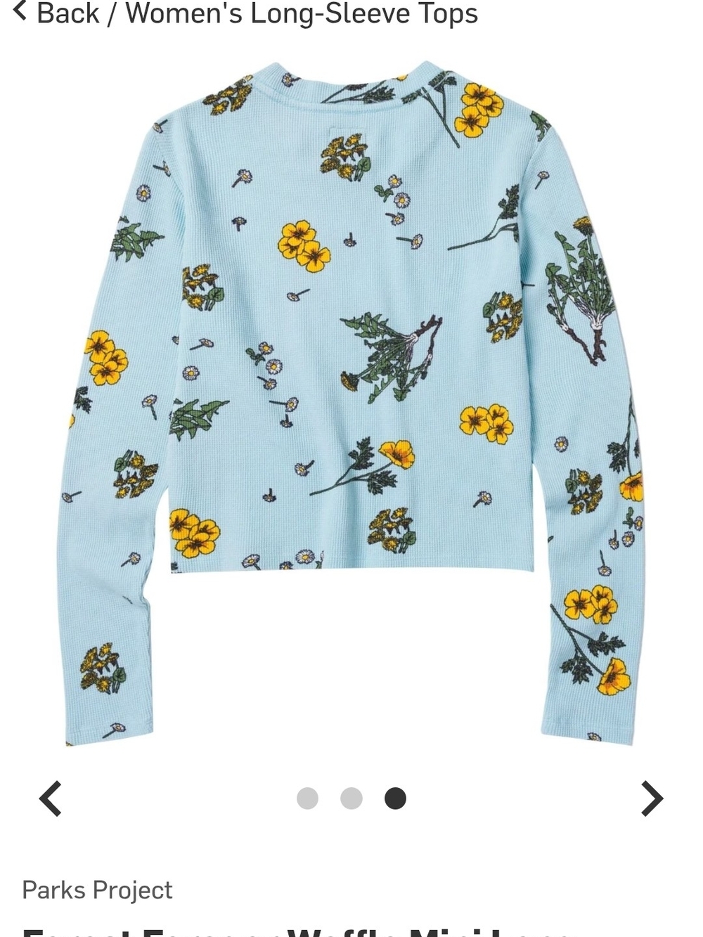 Parks Project Light Blue Crewneck Sweater with Yellow Floral Print - Picture 2 of 2